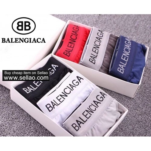 Balenciaga men's underwear cotton Brand Men boxers shorts 6Pcs/lot 6 colors M-2XL