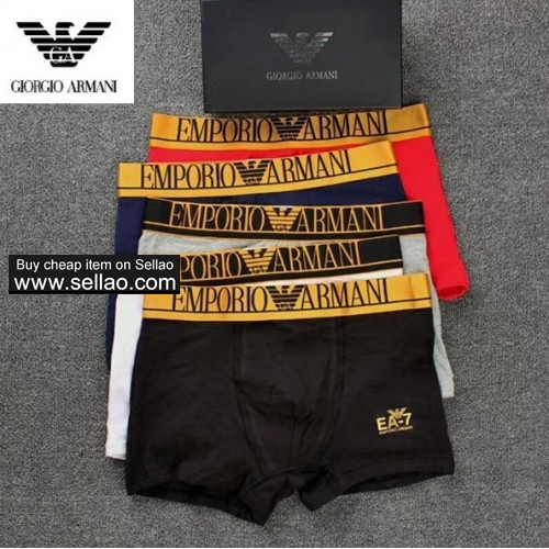 5pcs Armani men's sexy underwear cotton Brand Men boxers shorts 5colors M-2XL