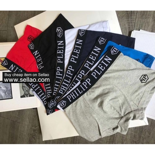 2019 New PHILIPP PLEIN men's sexy underwear cotton Brand Men boxers shorts 6pcs/lot 6 colors M-2XL