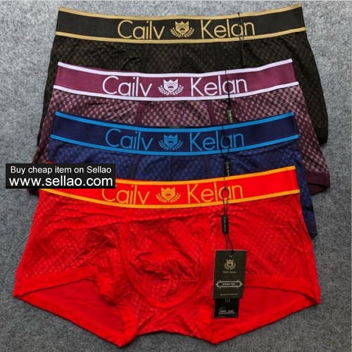 10pcs/lot Men's CK Sexy underwear cotton Brand Men boxers shorts M-2xl Mixed color Wholesale