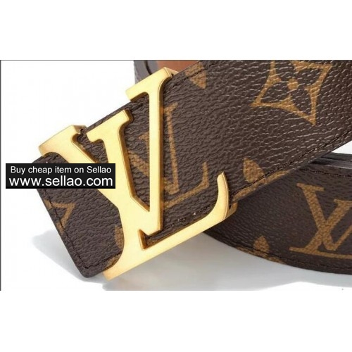 NEW womens mens louisvuitton lv leather belt graphite belts black buckle