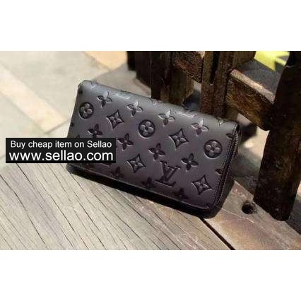 selling Louis vuitton Men's embossing Wallet zipper Casual Leather Clutch lv AAA