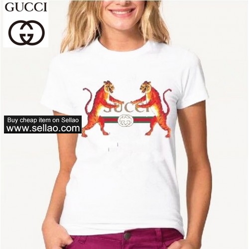 Women's Gucci Short-sleeve White Cotton T-shirt Female Loose Batwing Sleeve O-neck T-Shirt