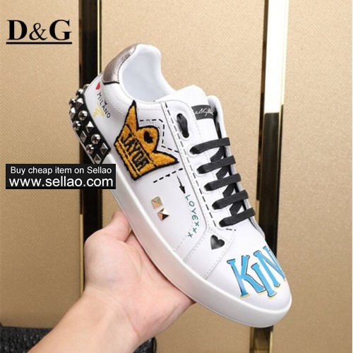 MEN'S WOMEN'S TOP lUXURY QUALITY DOLCE & GABBANA TRAINER SNEAKER D&G LEATHER SHOES