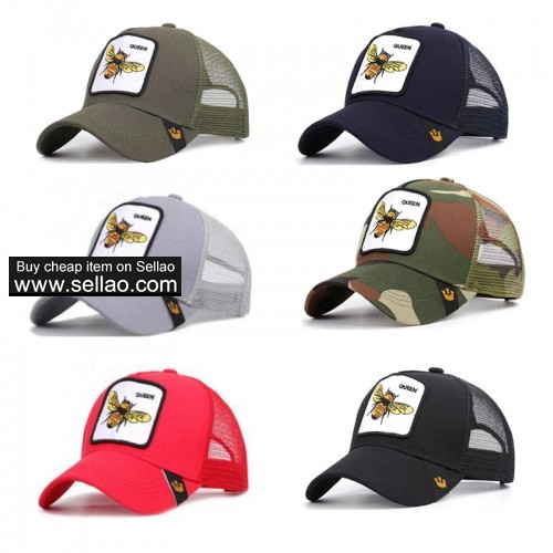 10pcs/lot High quality baseball cap fashion style animal Honeybee QUEEN Sun Hat baseball cap