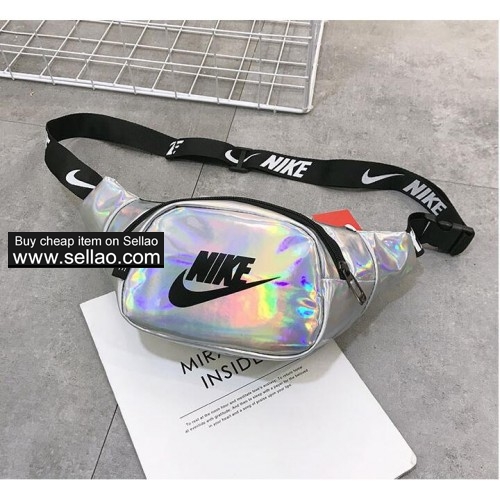 Nike sports chest bag male pocket female 2019PU glossy outdoor riding shoulder Messenger bags