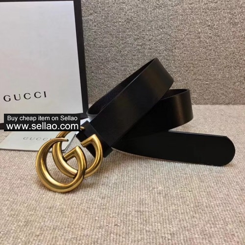 Gucci Gold double G buckle leather belt