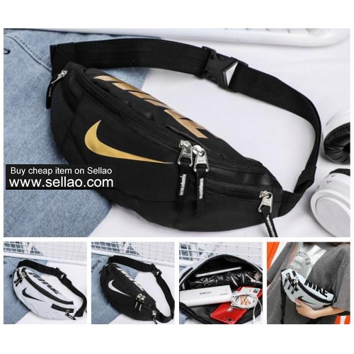 NIKE PU Leather Waist Bag Unisex Fanny Pack Casual Crossbody Bag chest bags wallet Mobile phone bag