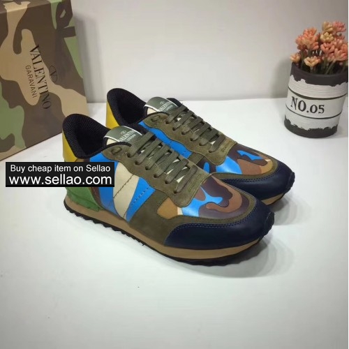 Valentino women men 100% leather running shoes sports shoes Sneaker