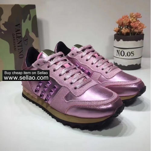 Valentino women 100% leather running shoes sports shoes Sneaker