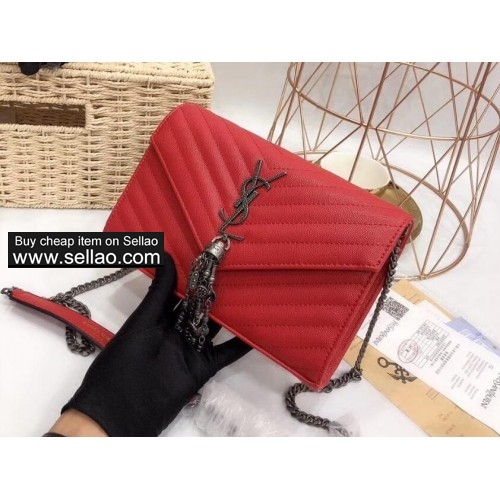 YSL leather handbag bag shoulder bag chain bag messenger bag
