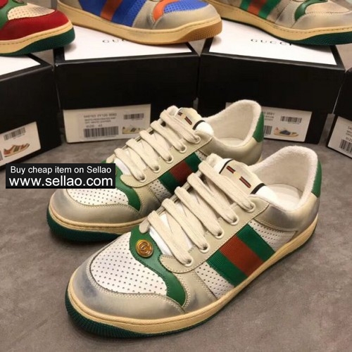 GUCCI Screener Leather Sneaker Men's Screener GG  TRAINERS 39-45 SHOES
