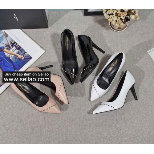 2019 TOP 1:1 YSL High Heels SHOES WOMENS PUMPS LEATHER SHOES