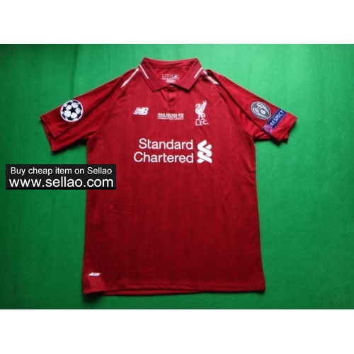 18-19 Liverpool Home red soccer Jersey Champion