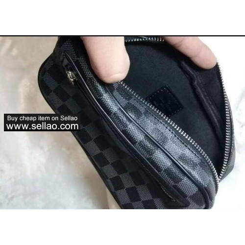 selling LOUIS VUITTON 1:1 AAA graphite canva men KASAI CLUTCH wallet purse bag