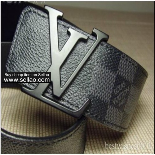 Louis Vuitton INITIALES DAMIER GRAPHITE belt, leather 40 mm box