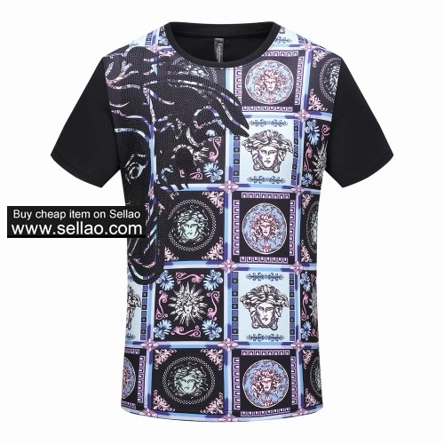 Versace 2019 new Men's fashion Top Short sleeve T-shirt