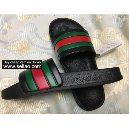 Classic Gucci Men's Rubber Slide Sandal Slippers Flip Flops Black EUR 40-45 Free Shipping