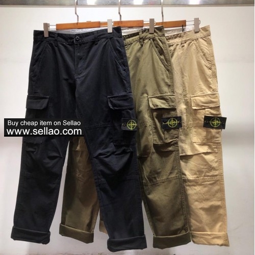 Stone island Mens hip hop pants embroidery word tooling feet pants overalls casual pants XZW-K8012