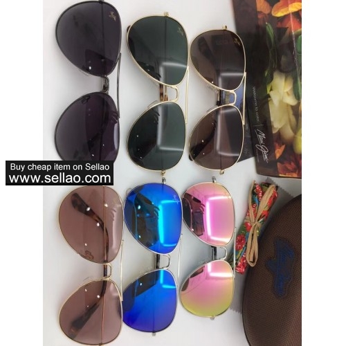 Maui Jim MAVERICKS MJ-264 Titanium Silver / Blue Hawaii Polarized Sunglasses