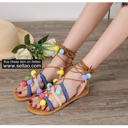 Womens Shoes Flat Heel Rome Sandals Breathable Summer Plus Size Female Shoes