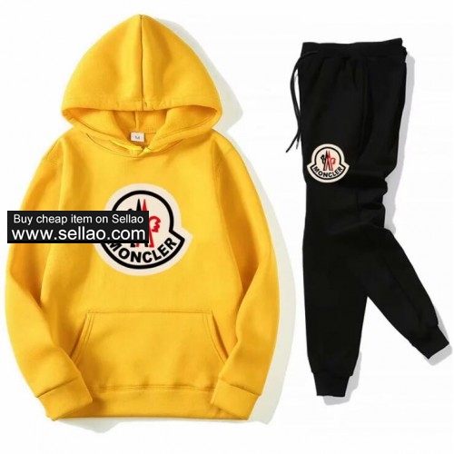 MONCLER Luxury Brand sweatsuits Letter printing Sportsuit street Casual Hip Hop Sets Hoodies +Pants