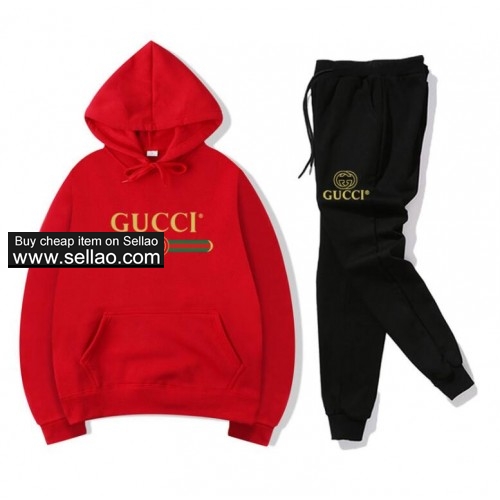 GUCCI Luxury Brand sweatsuits Letter print Sportsuit street Casual Hip Hop Sets Hoodies +Pants 2PCS