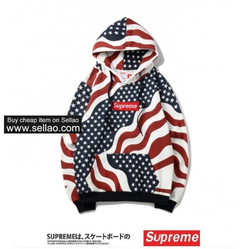Supreme hoodie Luxury Stars Stripes hoodies men women Pullover Casual sweatsuit hip hop Sweatshirt