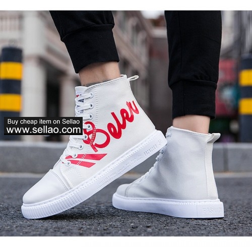 New Arrival Men Casual Canvas Shoes Fashion Sports Sneakers Breathable Men High Top Shoes Footwear