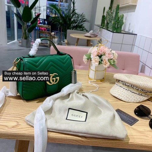 GG Marmont 547260 DTDIT 6433 Women Handbags Purse-(Green)-GUUCI