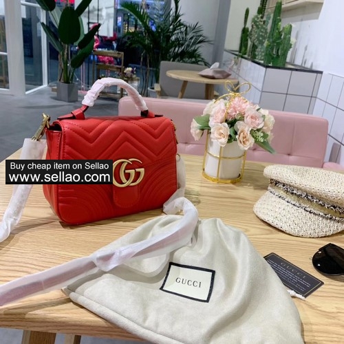 GG Marmont 547260 DTDIT 6433 Women Handbags Purse-(Red)-GUUCI