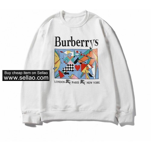 Burberry brand printing Men women Hoodies Street wear fashion Pullover Luxury mens Sport Sweatshirt