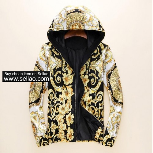 Men Women Designer Luxury Brand Versace Long Sleeve Autumn Sports Zipper Jacket Coat