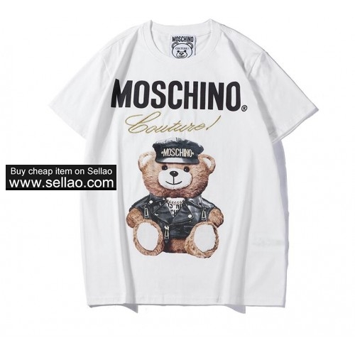 Brand Moschino Mens women t shirts cotton print  t-shirt cotton short sleeve Size S-XXL