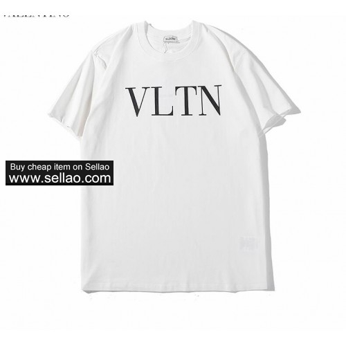 Luxury VLTN Summer Mens Designer Brand T Shirts Fashion Shirts Letter Print Sexy lips  tee