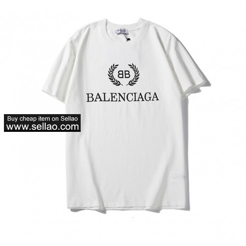 Hot sale high street Luxury brand Balenciaga Letter prints men Cotton tees Women tops Tshirt