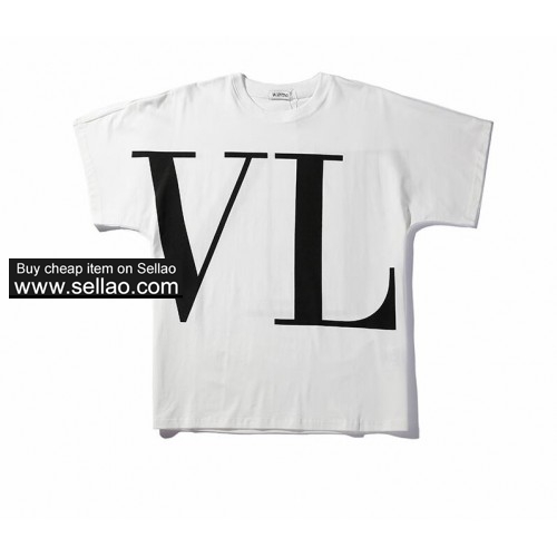 Luxury brand high street VLTN Letter prints men Cotton tees Women tops Tshirt