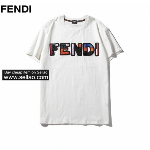 FENDI  Luxury brand Fashion high street  t shirts mens t shirt summer wear cotton S-XXL