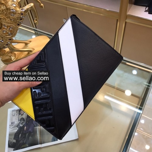 Fendi man's handbag wallet  wallet clutch  lychee suede leather size:27*18*6cm