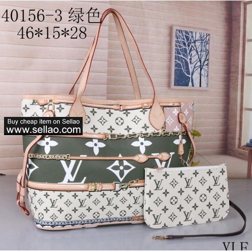 2019 Brand Louis Vuitton fashion luxury designer women leather handbags Shopping bag Two-piece Suite