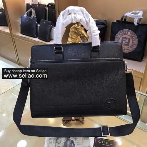 Size: 39*30*6cm GUCCI 2019 New Gucci men's Briefcase Shoulder bag Messenger bag handbag