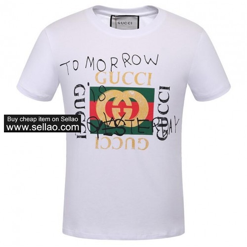 Luxury trend GUCCI box logo T-shirt classic fashion brand T shirt short sleeve tide brand Tshirts