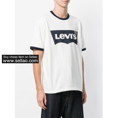 2019 New Summer Letter levis Print T Shirt Men Tshirt Cotton Top Tees Short Sleeve