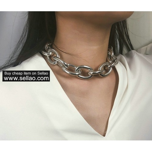 Link Chain Retro Exaggerated Punk Metal Necklace Female Simple Chain Geometric Personality Necklaces