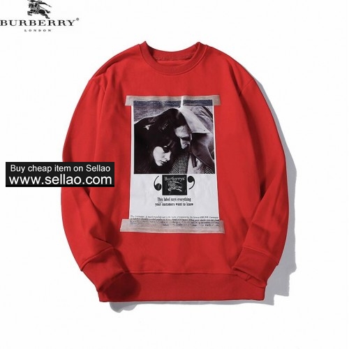 2019 New hot sale brand Burberry men women designer hoodies Hip Hop Street Sportswear