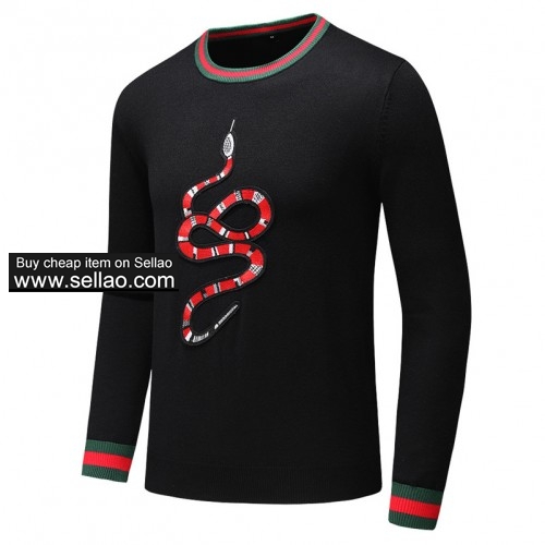 Brand GUCCI sweaters Pullover Brand Embroidered snake sweater Knitwear Long Sleeve Mens Clothing