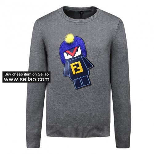 2019 Brand FENDI  sweaters Pullover Embroidered  sweater Knitwear Long Sleeve Mens Clothing
