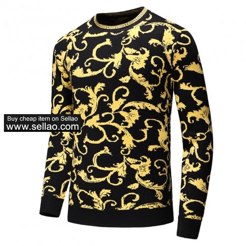 Brand Versace sweaters Pullover Embroidered flower sweater Knitwear Long Sleeve Mens Clothing