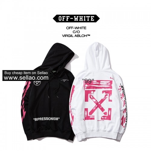 NEW ! OFF WHITE Sweater Fashion Casual Hooded Sweater Unisex