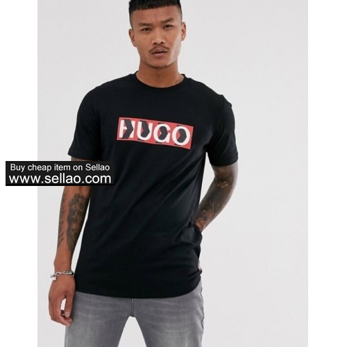 new 2019 hot sale classic Luxury brand HUGO men/women cotton t-shirt